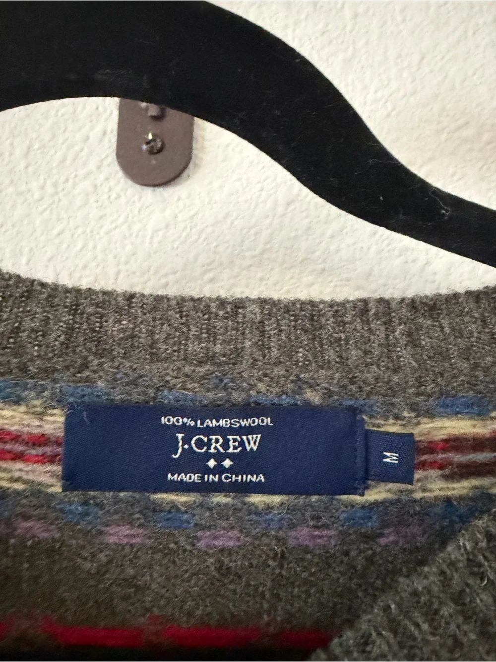 J Crew 100% Lambswool Fair Isle Sweater